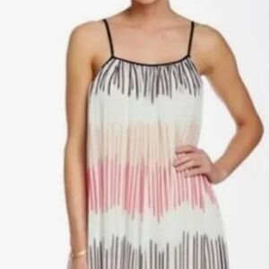 Alice + Olivia Pleated Silk Chiffon Maxi Dress Pastel Stripe Size Small